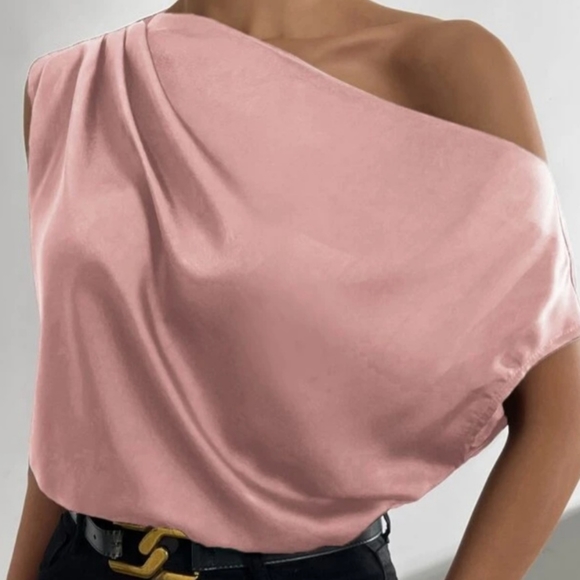 Pink Batwing Assymetrical Top - Picture 3 of 5